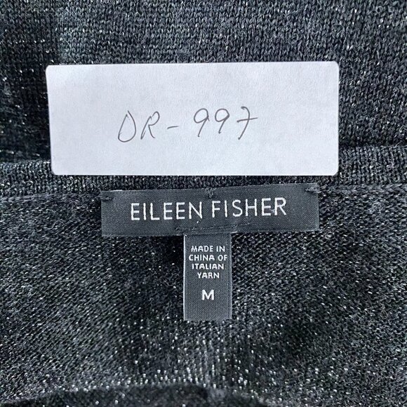 Eileen Fisher Tunic Sweater‎ Top Medium Merino Wool Blend Metallic DR-997 - Picture 2 of 8
